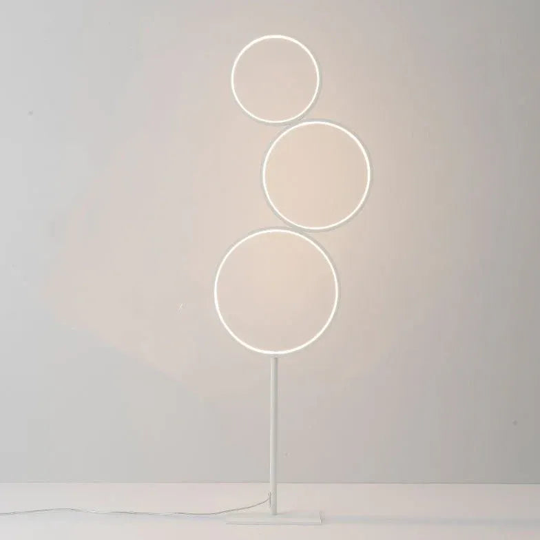 Circular Ring Design Black LED Floor Lamp