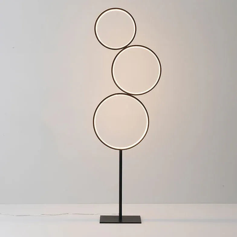 Circular Ring Design Black LED Floor Lamp