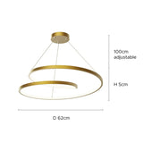 Ring-Shaped Design Gold Modern Pendant Light