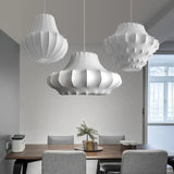 White Metal Silk Modern Pendant Light