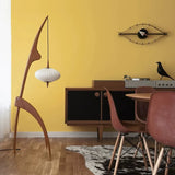 Wooden Hanging Arched Floor Lamp