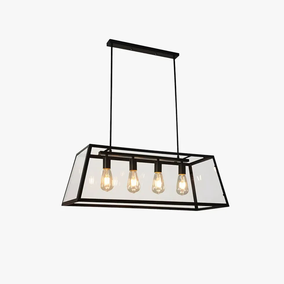 Black Rectangular Frame Industrial Pendant Light