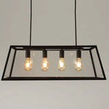 Black Rectangular Frame Industrial Pendant Light