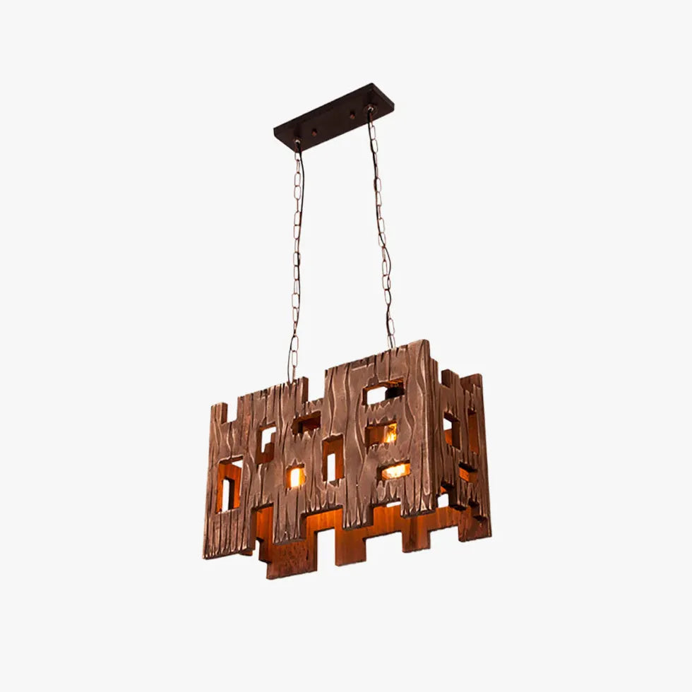 Dark Wood Vintage Pendant Light for Restaurant