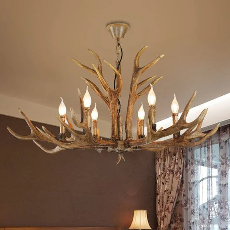 Rustic style antler led chandelier