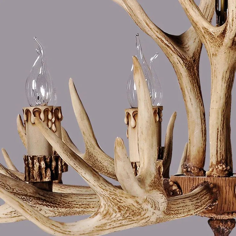 Rustic style antler led chandelier