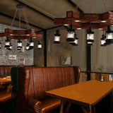 Ship-Shaped Wooden Dining Room Industrial Chandelier