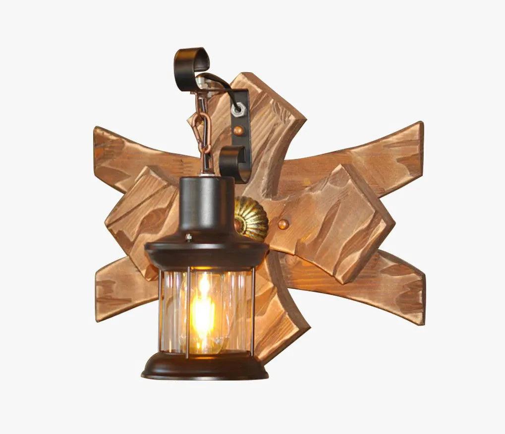 Sailing Lantern Wooden Vintage Wall Lights