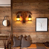 Bull Head Shaped Double Vintage Wall Lights