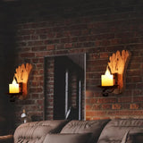 Natural Texture Candle Wood Vintage Wall Lights