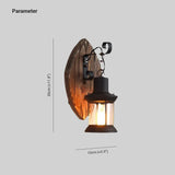 Lantern-Shaped Vintage Wooden Wall Light