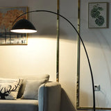 Arched Floor Lamp with Black Hanging Shade