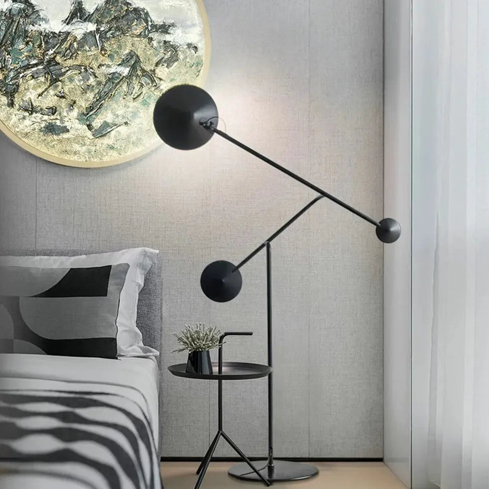 Round Shade Multi-Arm Industrial Floor Lamp