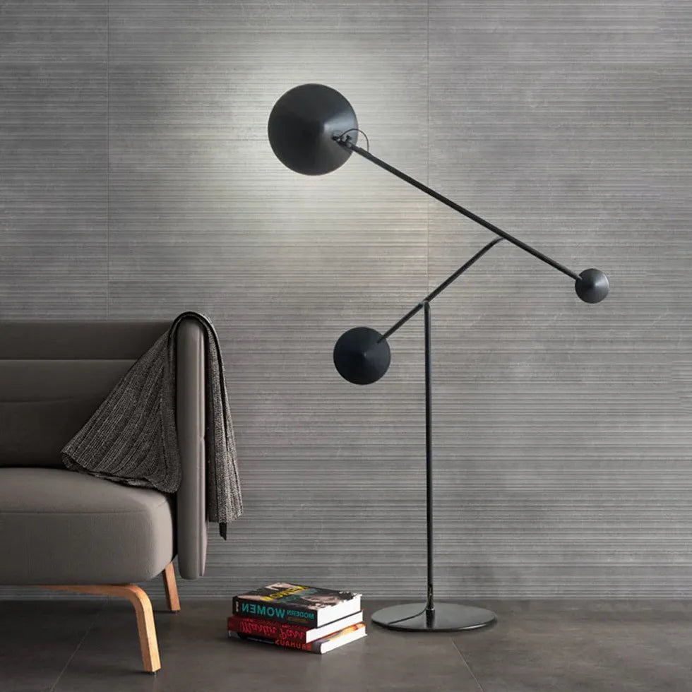 Round Shade Multi-Arm Industrial Floor Lamp