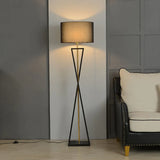 Cylindrical Crossed Tripod Floor Lamp