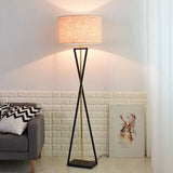 Cylindrical Crossed Tripod Floor Lamp