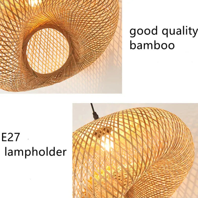 Bamboo Woven Rattan Dining Decorative Pendant Light