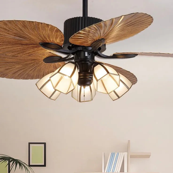 Pull Chain Vintage Design Living Room Fan Light