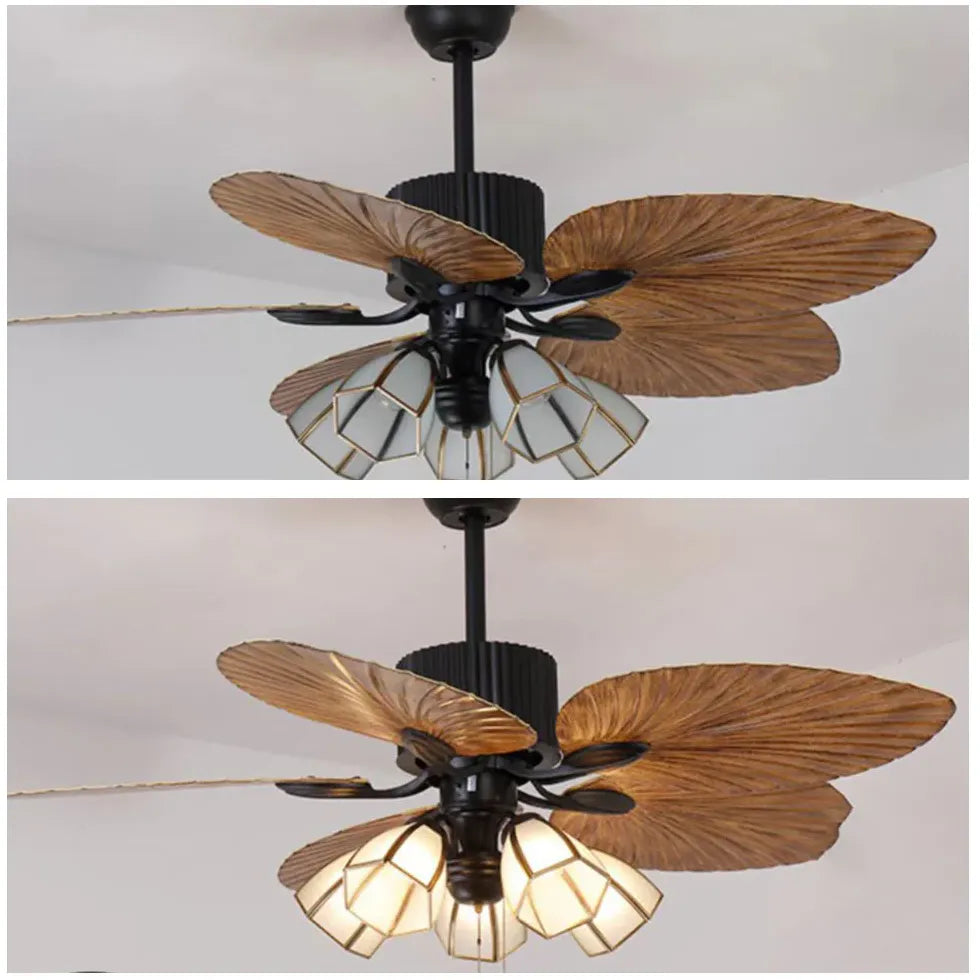 Pull Chain Vintage Design Living Room Fan Light