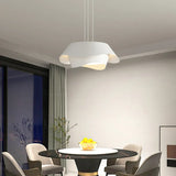 Dual-Layer Wave Design White Dining Room Pendant Light