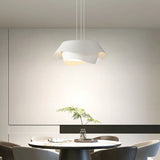 Dual-Layer Wave Design White Dining Room Pendant Light