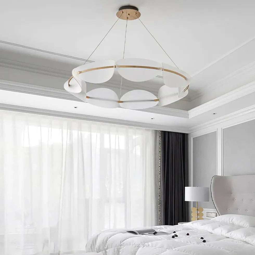 Segmented Circular Frame White LED Pendant Light