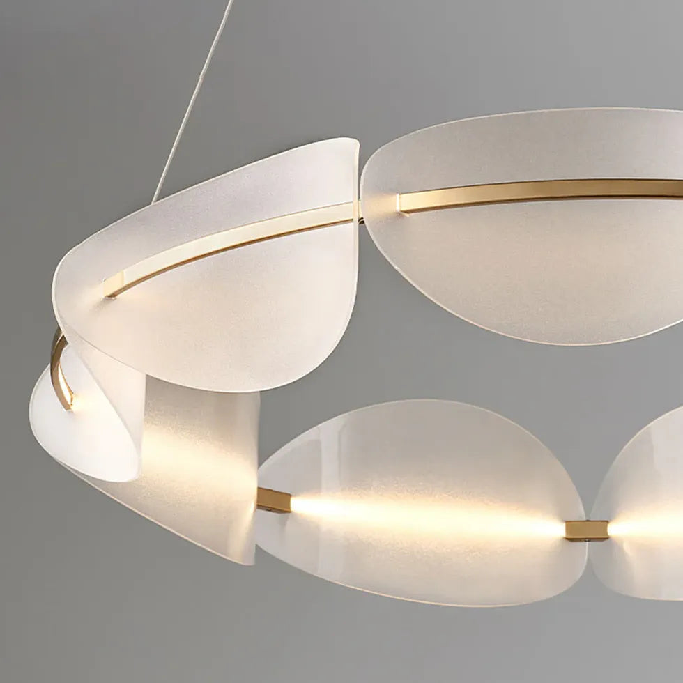 Segmented Circular Frame White LED Pendant Light