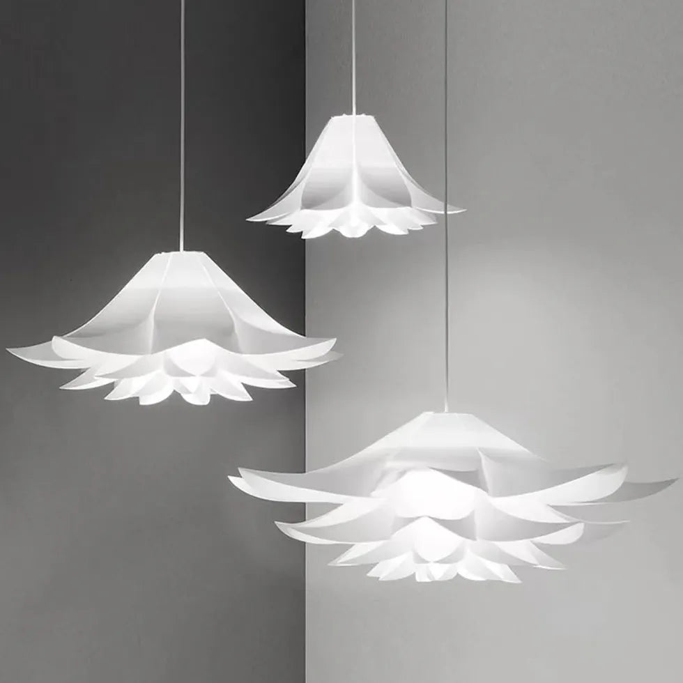 Six-Layer Lotus Lampshade White Bedroom Pendant Light