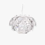 Crystal-adorned Spherical Modern White Pendant Light