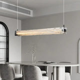 Rectangular Black LED Dining Room Pendant Light