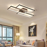 Black Geometric Frame LED Living Room Ceiling Light