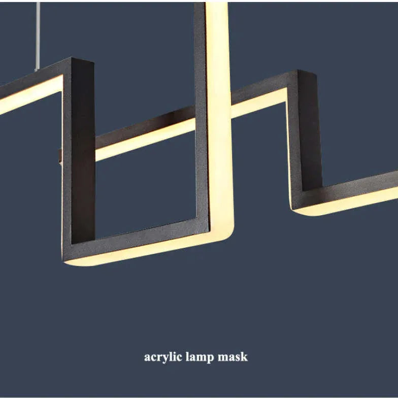 Geometric Line Design Black LED Pendant Light