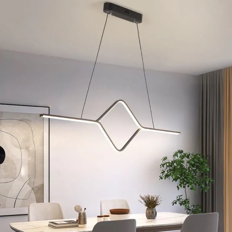 Minimalist Wavy Line Design LED Pendant Light