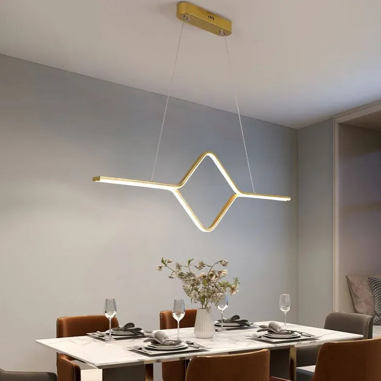 Minimalist Wavy Line Design LED Pendant Light