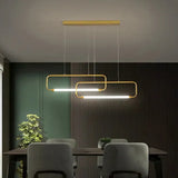 Rectangular Frame Black LED Dining Room Pendant Light