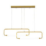 Rectangular Frame Black LED Dining Room Pendant Light