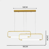 Rectangular Frame Black LED Dining Room Pendant Light