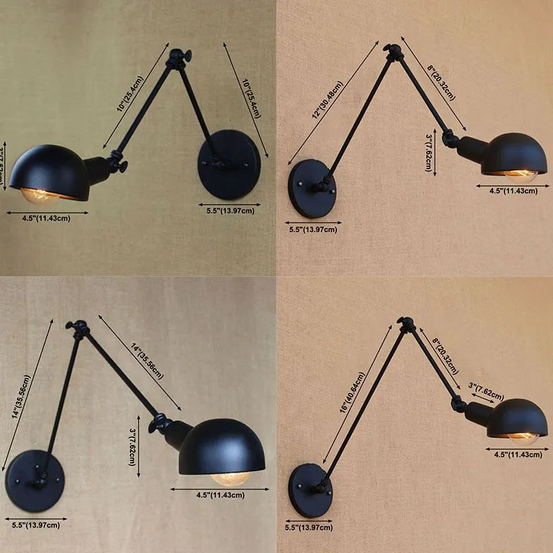 Adjustable Black Reading Wall Light