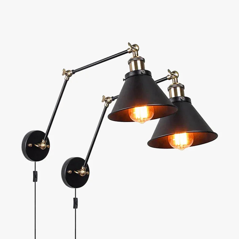 articulating wall light indoor black