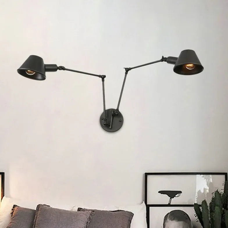 Multi Arm Adjustable Industrial Wall Lights