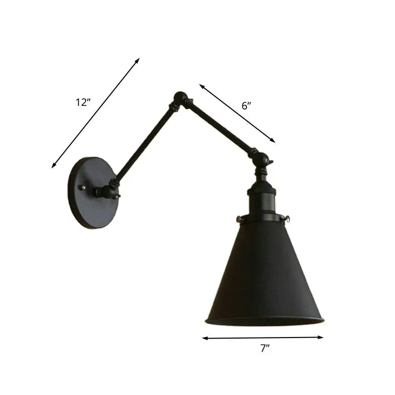 Cone Lampshade Swing Arm Vintage Wall Lights