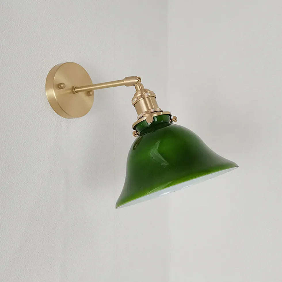 green glass wall light reading