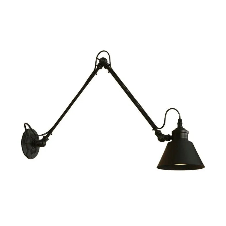 Swing Arm Wall Light Black Bedroom