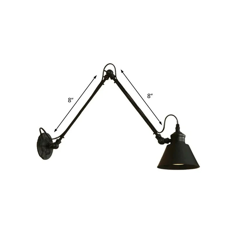 Swing Arm Wall Light Black Bedroom