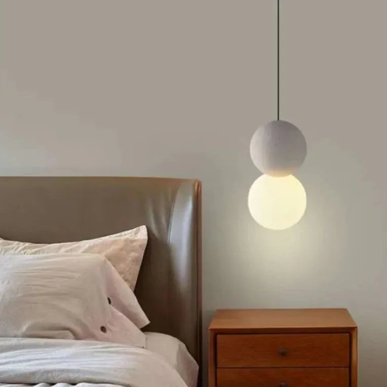 Dual-Sphere Bedroom LED Single-Head Pendant Light