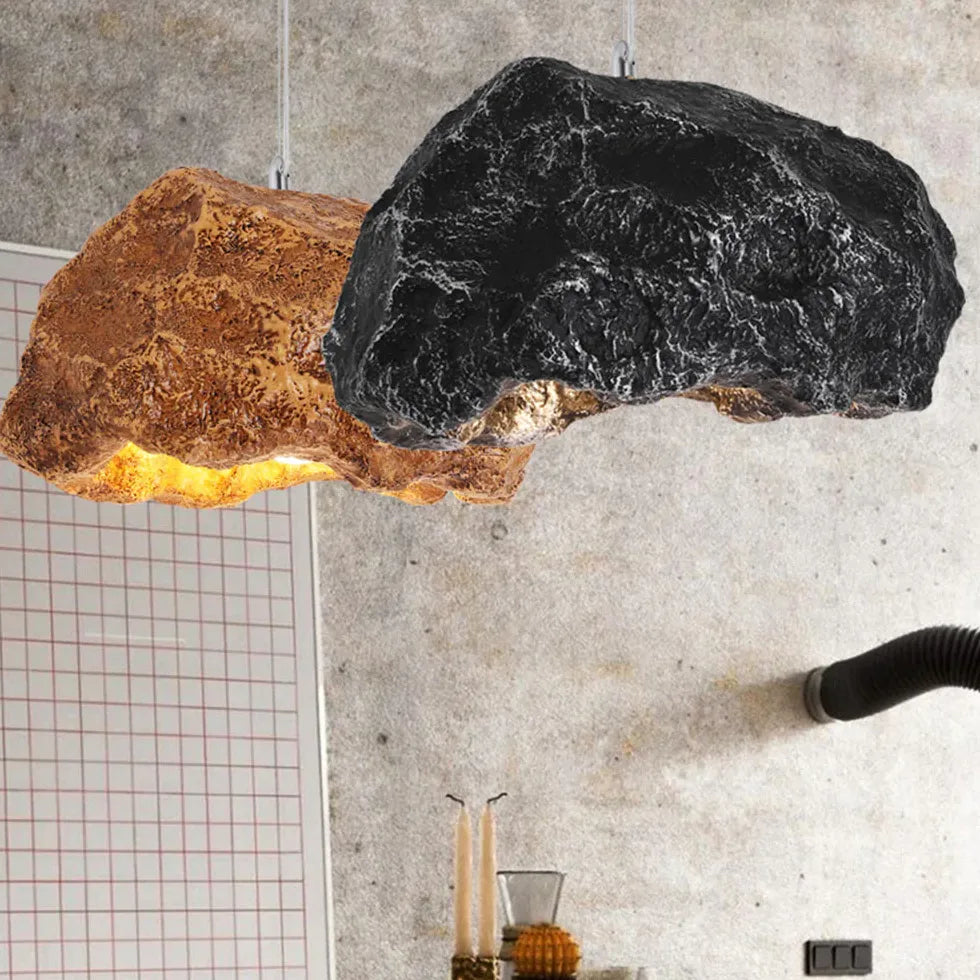 Irregular Imitation Rock Lampshade Modern Pendant Light