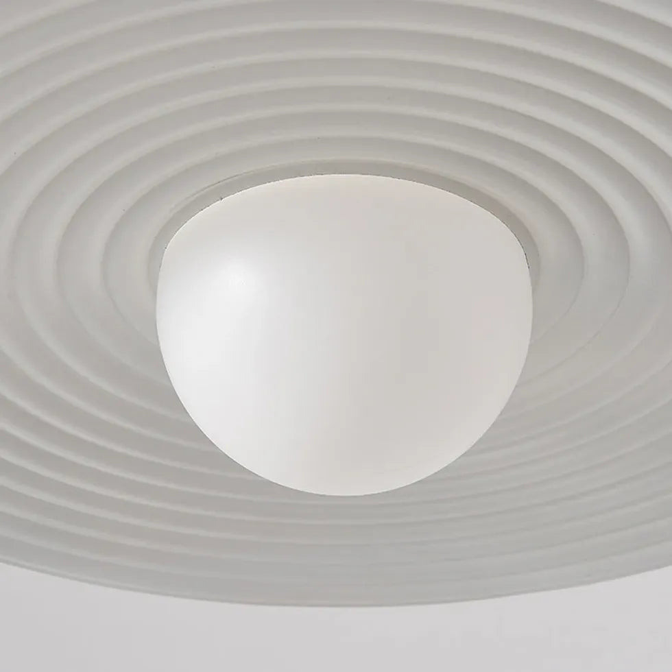 Flat Ring-shaped Lampshade White Dining Room Pendant Light