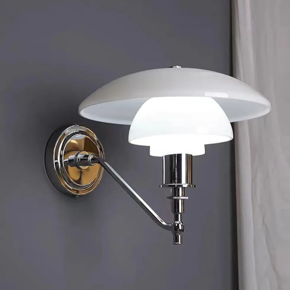 Chrome Plated Glass Lampshade Modern Wall Lights