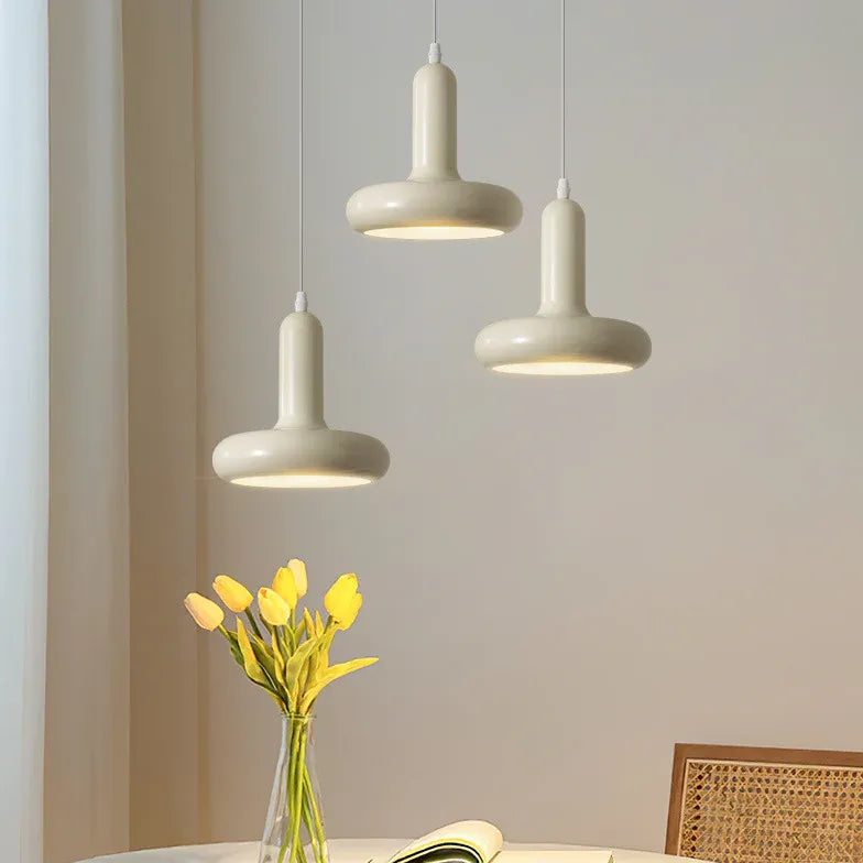 Sleek Rounded Design White Dining Pendant Light