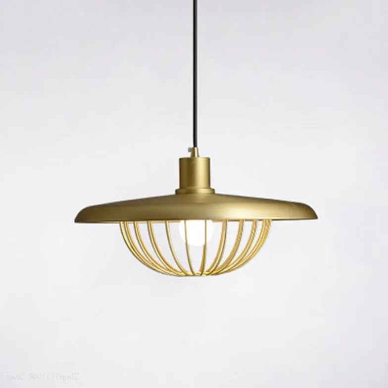 Metal Disc-Shaped Vintage Single-Head Pendant Light